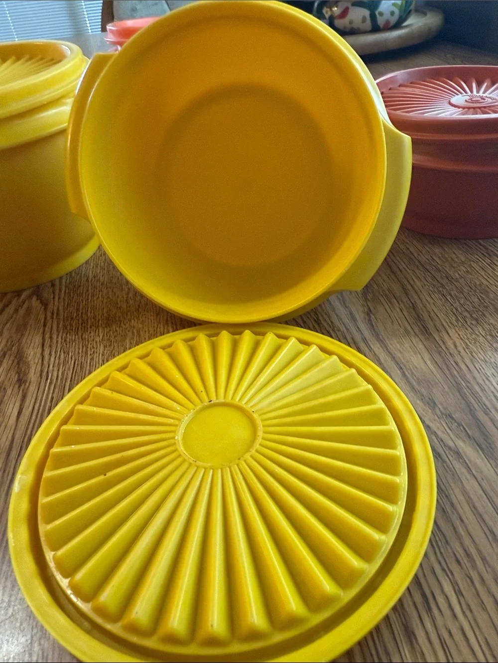 Vintage 70s Tupperware Harvest Colors Food Storage Bowls with Lids